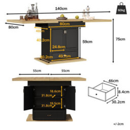Matteo Extendable Dining Table - 110-140Cm Wooden Kitchen Table - thumbnail 7