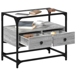 Berkfield Tv Cabinet With Glass Top Grey Sonoma 60X35X51 Cm Engineered Wood - thumbnail 3
