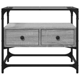 Berkfield Tv Cabinet With Glass Top Grey Sonoma 60X35X51 Cm Engineered Wood - thumbnail 4