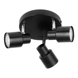 First Choice Lighting Irwin - Black 3 Light Ip44 Bathroom Round Spotlight - thumbnail 3