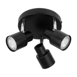 First Choice Lighting Irwin - Black 3 Light Ip44 Bathroom Round Spotlight