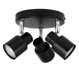 First Choice Lighting Irwin - Black 3 Light Ip44 Bathroom Round Spotlight - thumbnail 4