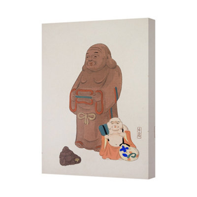 Benjamin Tate Design Canvas Wall Art Laughing Buddha And Standing Buddha Decor 7014
