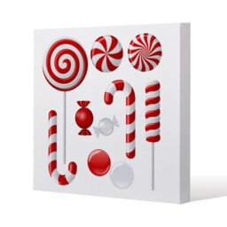 Andrew Lee Different Red And White Candies (Canvas) / 114 X 114 X 4Cm - thumbnail 7