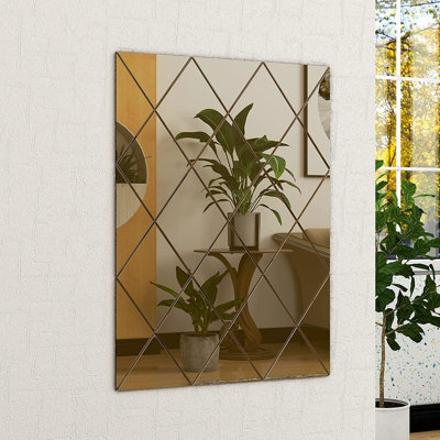 Belofay 50X70Cm Rectangular Bronze Wall Mirror Interiors Art Deco Glass Design Modern Wall-Mounted Mirrors For Home And Office - image 1