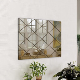 Belofay 50X70Cm Rectangular Bronze Wall Mirror Interiors Art Deco Glass Design Modern Wall-Mounted Mirrors For Home And Office - thumbnail 2