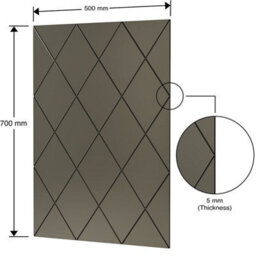 Belofay 50X70Cm Rectangular Bronze Wall Mirror Interiors Art Deco Glass Design Modern Wall-Mounted Mirrors For Home And Office - thumbnail 4
