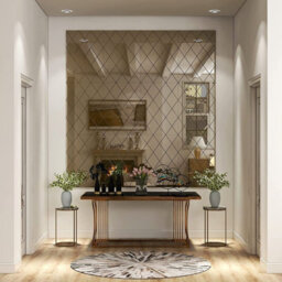 Belofay 50X70Cm Rectangular Bronze Wall Mirror Interiors Art Deco Glass Design Modern Wall-Mounted Mirrors For Home And Office - thumbnail 3