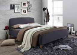Save On Goods UK 4Ft6 Double Dark Grey Fabric Upholstered Bed Frame,bedstead. Soft Finish Fabric Bed - thumbnail 1
