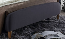 Save On Goods UK 4Ft6 Double Dark Grey Fabric Upholstered Bed Frame,bedstead. Soft Finish Fabric Bed - thumbnail 3