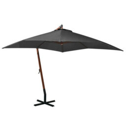 Berkfield Hanging Parasol With Pole Anthracite 3X3 M Solid Fir Wood