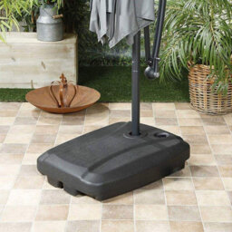 Taylor & Brown 60L Fillable Parasol Base Stand With Wheels Portable Umbrella Holder For Patio/garden, Black - thumbnail 2
