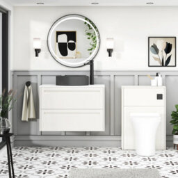 Royal Bathrooms Royal Bathroom Elmore 800mm Classic White Wall Mounted Bathroom Vanity Unit 2 Drawer Plain White Worktop With Art Round Basin - thumbnail 5