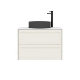 Royal Bathrooms Royal Bathroom Elmore 800mm Classic White Wall Mounted Bathroom Vanity Unit 2 Drawer Plain White Worktop With Art Round Basin - thumbnail 7