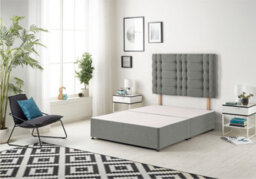 Somnior Beds Somnior Linen Silver Bliss Divan Base With Headboard - Single
