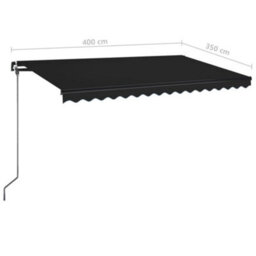 Berkfield Manual Retractable Awning With Led 400X350 Cm Anthracite - thumbnail 7