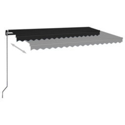Berkfield Manual Retractable Awning With Led 400X350 Cm Anthracite - thumbnail 3