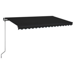 Berkfield Manual Retractable Awning With Led 400X350 Cm Anthracite - thumbnail 2