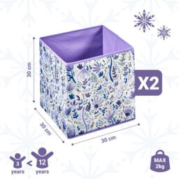 Disney Frozen 2-Pc Fabric Storage Boxes - Durable, Collapsible Toy Chest For Kids' Books, Treasures, And Toys - thumbnail 3