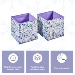 Disney Frozen 2-Pc Fabric Storage Boxes - Durable, Collapsible Toy Chest For Kids' Books, Treasures, And Toys - thumbnail 4