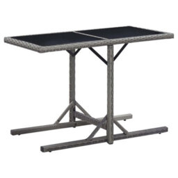 Vidaxl Garden Table Anthracite 110X53X72 Cm Glass And Poly Rattan - thumbnail 1
