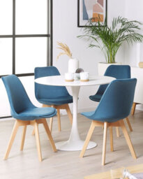 Beliani Set Of 2 Dining Chairs Dakota Ii Velvet Blue - thumbnail 2