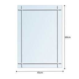 Showerdrape Marylebone Rectangular Wall Mounted Frameless Diamond Cut Bevelled Edge Bathroom Mirror 60 X 45Cm - thumbnail 2