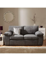 SquareBoxx Collingdale Grey Jumbo Cord Upholstered 3 + 2 Sofa Set - thumbnail 2