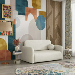 Viva Sun Iii Sofa Bed With Sleeping Function And Storage Compartment Chipboard Metal Legs 150X103X85Cm Cream - thumbnail 2
