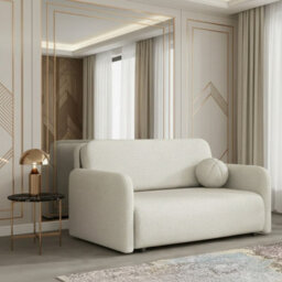 Viva Sun Iii Sofa Bed With Sleeping Function And Storage Compartment Chipboard Metal Legs 150X103X85Cm Cream - thumbnail 1