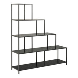 Wyld Haus El Paso Black Metal Frame Bookcase, 4-Shelf Step Design - thumbnail 3