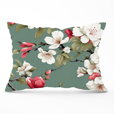 Warren Reed Designer Pink And White Blossom Cushions 33Cm X 48Cm - image 1