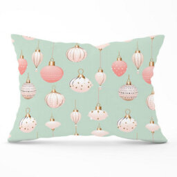 Warren Reed Designer Christmas Decorations Pink And Green Cushions 33Cm X 48Cm - thumbnail 1