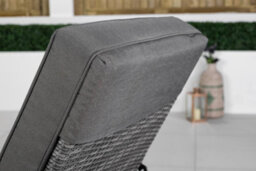 Giardino Grey Rattan Sun Lounger Garden Patio Furniture - Sun Bed 6 Recline Positions, Cover Included, Water Resistant - thumbnail 7