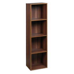 Urbn-Living Urbnliving Height 106Cm 4 Shelf Wooden Bookcase Shelving Colour Teak Display Storage Shelf Unit Shelves