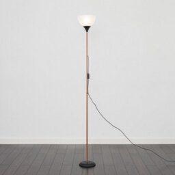 Valuelights Dalby Copper & Black Uplighter Floor Lamp With White Shade And Bulb - thumbnail 2