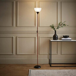 Valuelights Dalby Copper & Black Uplighter Floor Lamp With White Shade And Bulb - thumbnail 5
