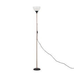 Valuelights Dalby Copper & Black Uplighter Floor Lamp With White Shade And Bulb - thumbnail 7