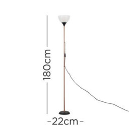 Valuelights Dalby Copper & Black Uplighter Floor Lamp With White Shade And Bulb - thumbnail 8