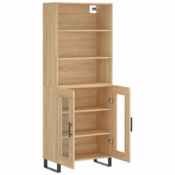 Berkfield Highboard Sonoma Oak 69.5X34X180 Cm Engineered Wood - thumbnail 4