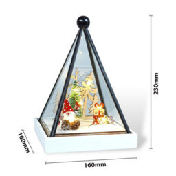 Light Up Festive Gonk Scene In Triangle Hurricane Glass Holder - Battery Powered Christmas Decoration With Warm Led Lights - thumbnail 7