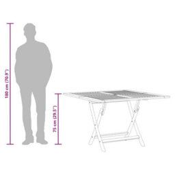 Vidaxl Folding Garden Table 110X110X75 Cm Solid Wood Teak - thumbnail 9