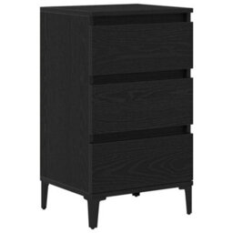 Berkfield Modern Bedside Cabinet Black Oak 40X35X70 Cm Engineered Wood - thumbnail 1