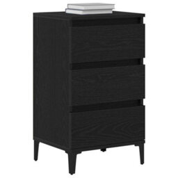 Berkfield Modern Bedside Cabinet Black Oak 40X35X70 Cm Engineered Wood - thumbnail 3
