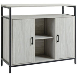 Wyld Haus Vara Light Grey Sideboard With Steel Frame - 2 Doors, 4 Shelves, L100 X D34 X H87.2Cm - thumbnail 2
