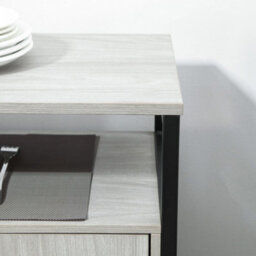 Wyld Haus Vara Light Grey Sideboard With Steel Frame - 2 Doors, 4 Shelves, L100 X D34 X H87.2Cm - thumbnail 9