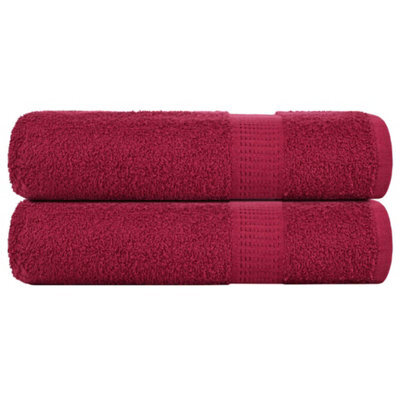 Berkfield Bath Towels 2 Pcs Bordeaux 100X150 Cm 360 Gsm 100% Cotton - image 1