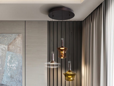 Luminosa Lighting Luminosa Scarlett Cluster Pendant Ceiling 3 Light Multi Colour Led 3000K - Uk Stock - image 1