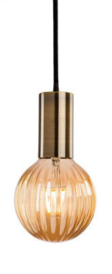 Luminosa Lighting Luminosa Hudson 1 Light Ceiling Pendant Antique Brass, E27