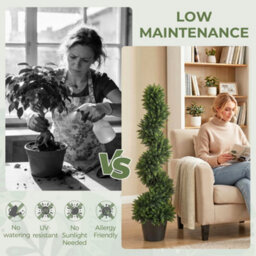 Homcom Artificial Cypress Topiary Tree With 700 Leaves, Set Of 2 - thumbnail 6
